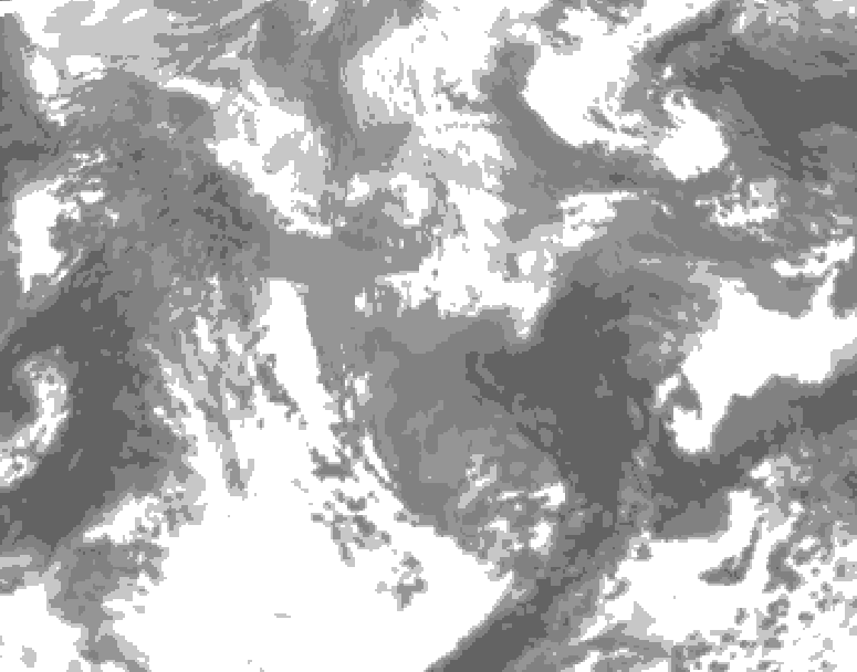 GDPS total cloud 072 hour forecast chart for Canada based on 2026/04/16 0000Z data