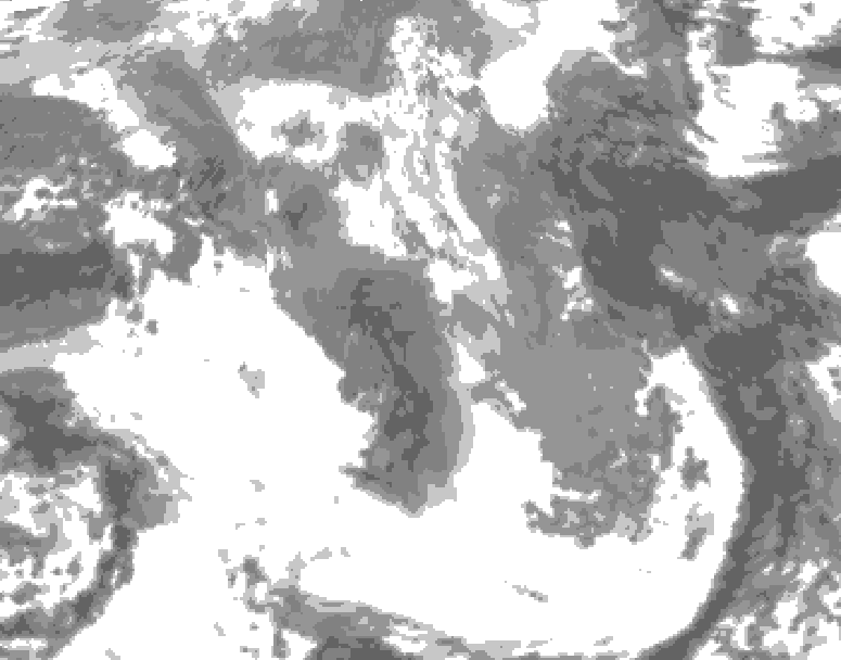 GDPS total cloud 114 hour forecast chart for Canada based on 2026/04/16 0000Z data