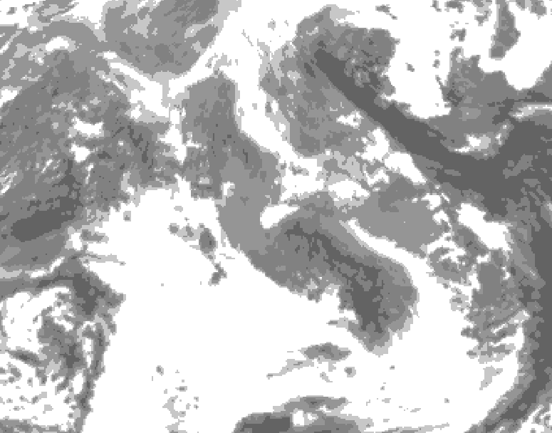 GDPS total cloud 138 hour forecast chart for Canada based on 2026/04/16 0000Z data