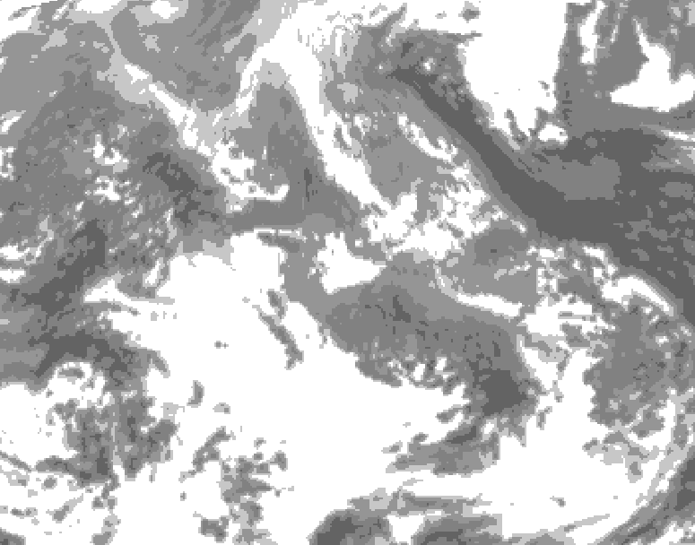 GDPS total cloud 144 hour forecast chart for Canada based on 2026/04/16 0000Z data