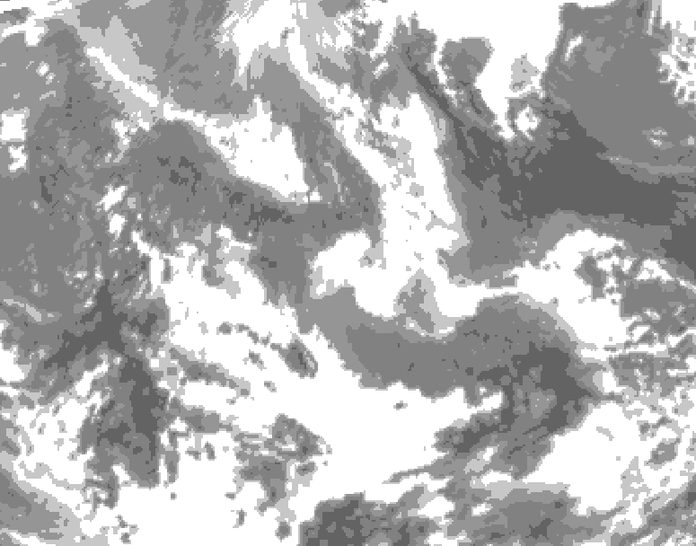GDPS total cloud 156 hour forecast chart for Canada based on 2026/04/16 0000Z data