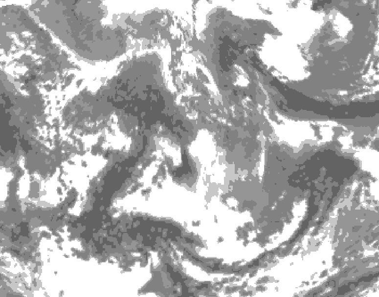 GDPS total cloud 180 hour forecast chart for Canada based on 2026/04/16 0000Z data