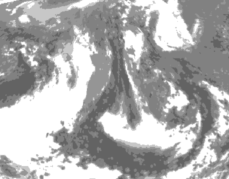 GDPS total cloud 222 hour forecast chart for Canada based on 2026/04/16 0000Z data