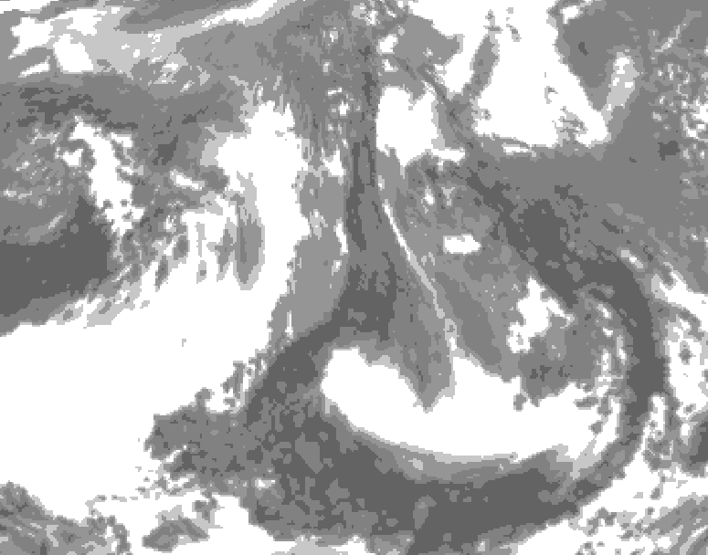 GDPS total cloud 228 hour forecast chart for Canada based on 2026/04/16 0000Z data