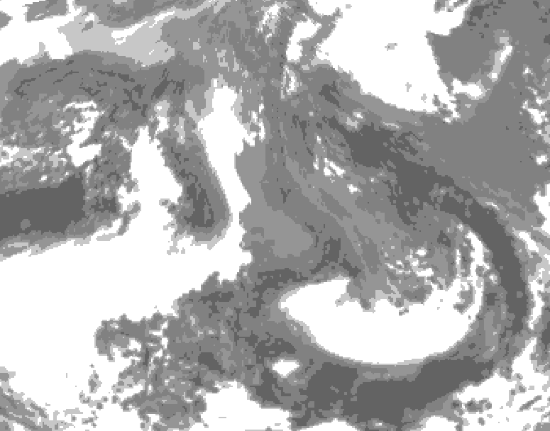 GDPS total cloud 240 hour forecast chart for Canada based on 2026/04/16 0000Z data