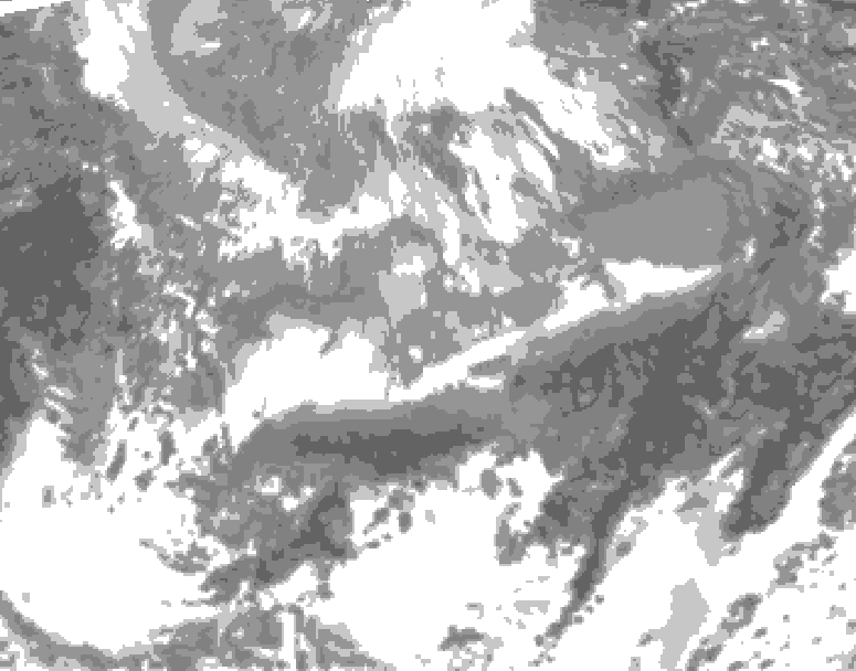 GDPS total cloud 012 hour forecast chart for Canada based on 2026/04/16 1200Z data