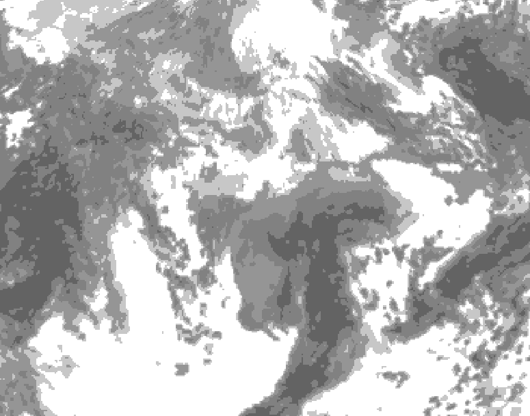GDPS total cloud 048 hour forecast chart for Canada based on 2026/04/16 1200Z data