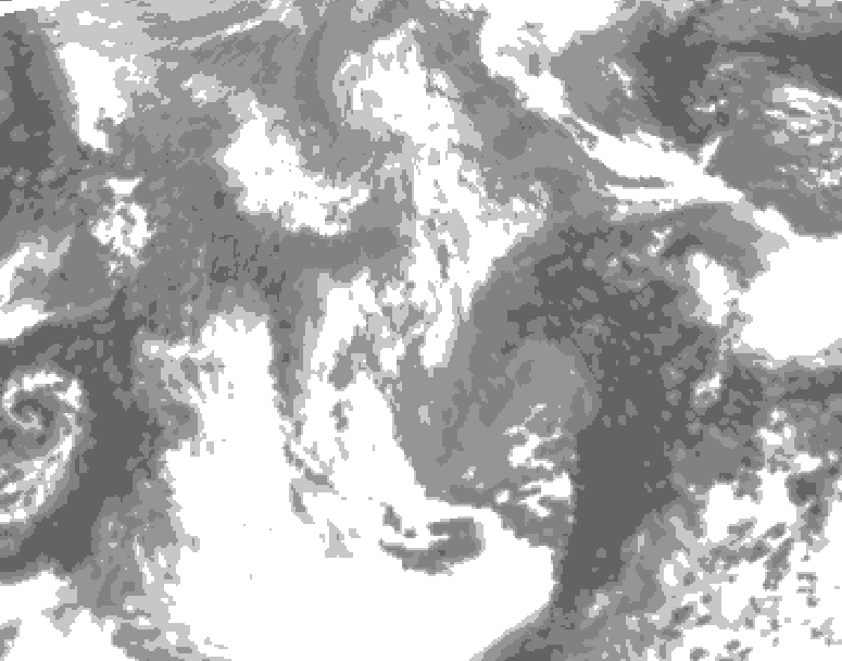GDPS total cloud 072 hour forecast chart for Canada based on 2026/04/16 1200Z data