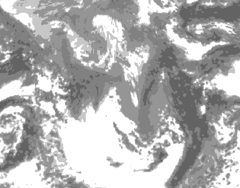 GDPS total cloud 084 hour forecast chart for Canada based on 2026/04/16 1200Z data