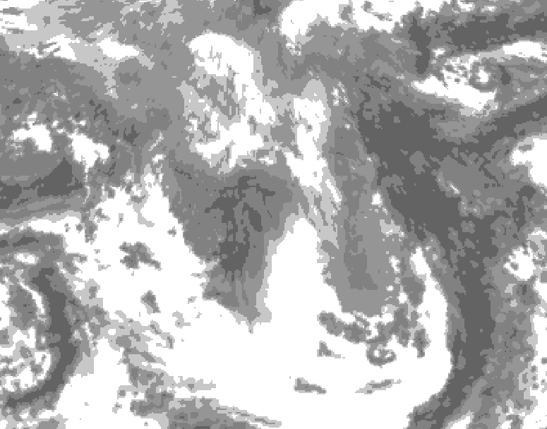 GDPS total cloud 096 hour forecast chart for Canada based on 2026/04/16 1200Z data