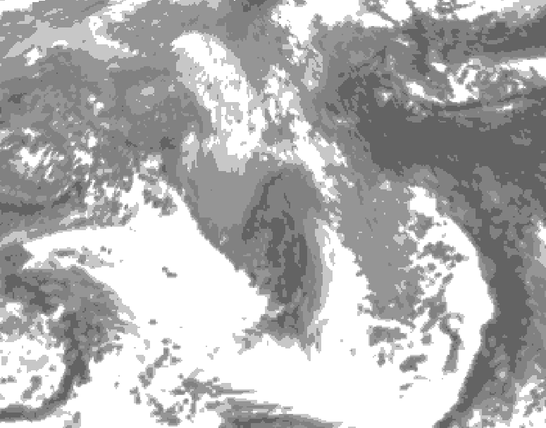 GDPS total cloud 108 hour forecast chart for Canada based on 2026/04/16 1200Z data