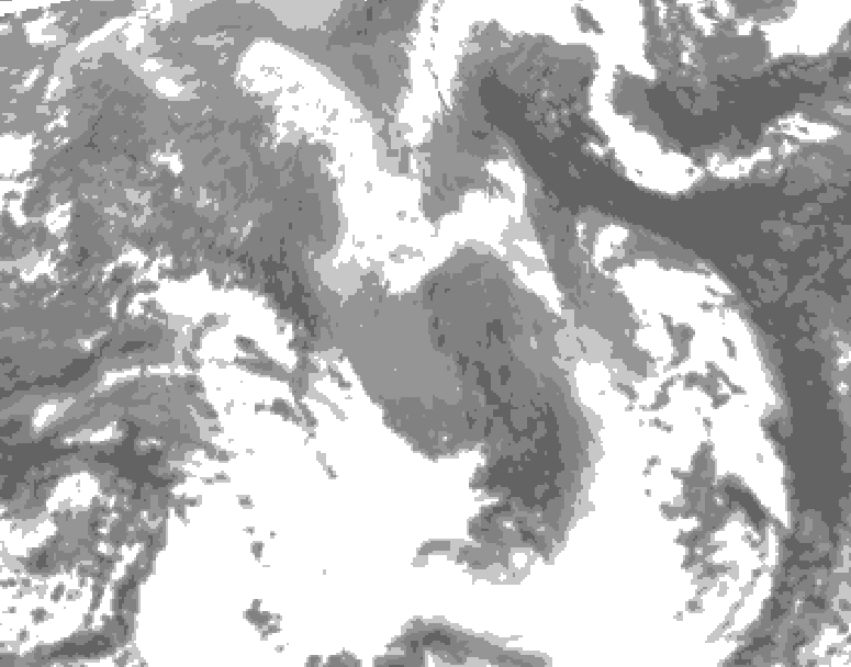 GDPS total cloud 120 hour forecast chart for Canada based on 2026/04/16 1200Z data