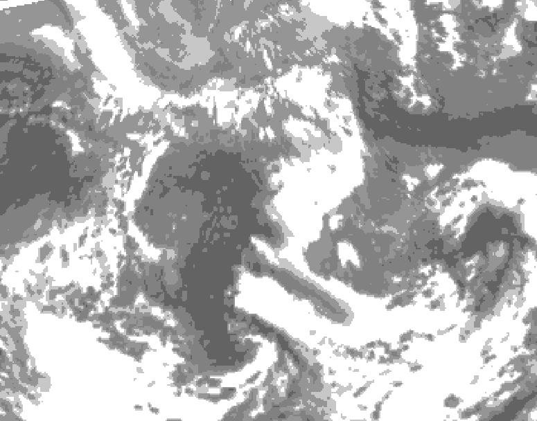 GDPS total cloud 180 hour forecast chart for Canada based on 2026/04/16 1200Z data