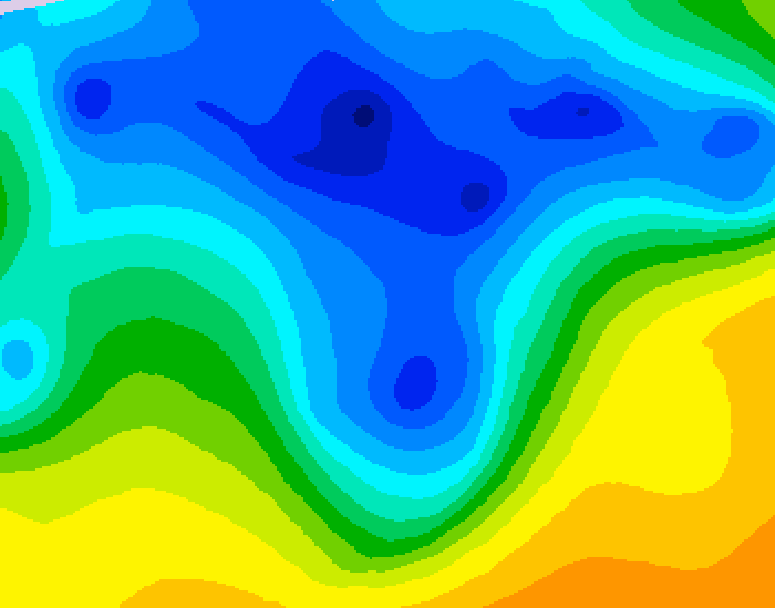 GDPS 500 millibar geopotential height 048 hour forecast chart for Canada based on 2026/04/17 0000Z data
