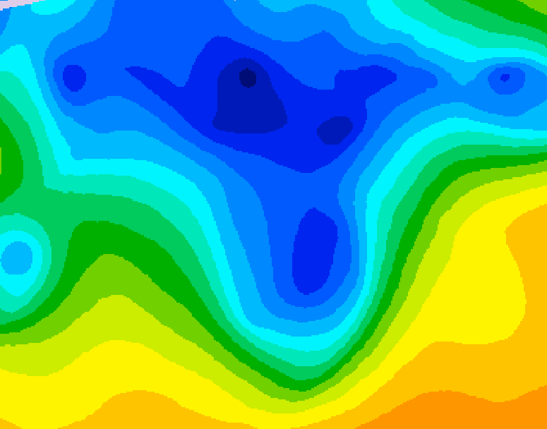 GDPS 500 millibar geopotential height 054 hour forecast chart for Canada based on 2026/04/17 0000Z data