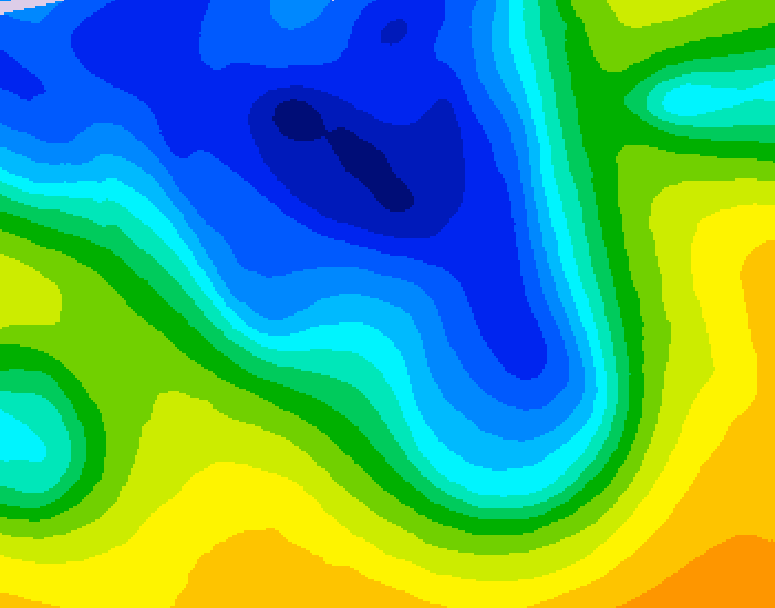 GDPS 500 millibar geopotential height 078 hour forecast chart for Canada based on 2026/04/17 0000Z data
