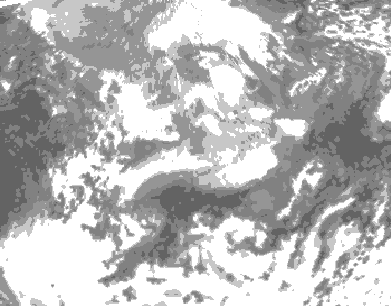 GDPS total cloud 012 hour forecast chart for Canada based on 2026/04/17 0000Z data