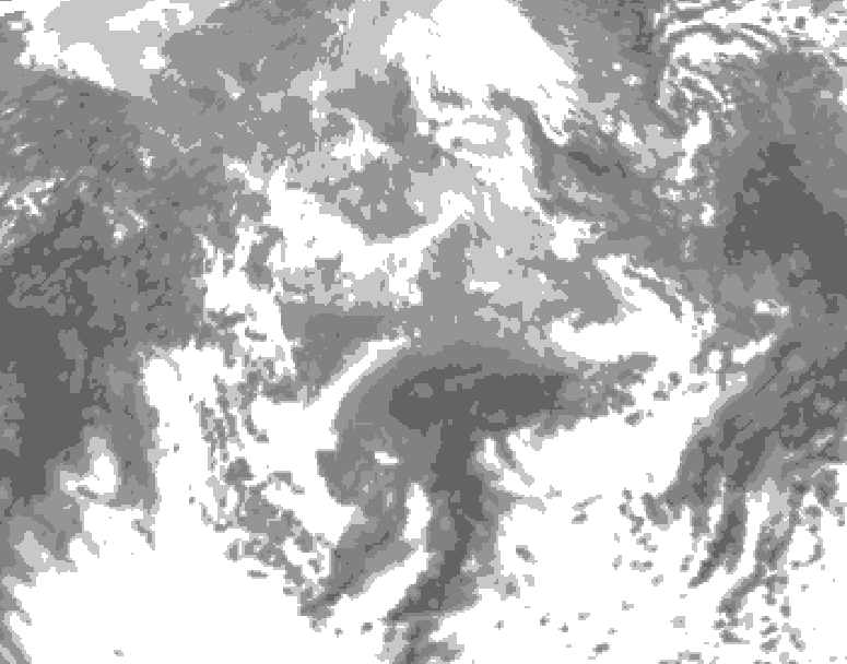 GDPS total cloud 024 hour forecast chart for Canada based on 2026/04/17 0000Z data