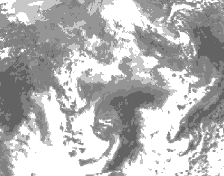 GDPS total cloud 030 hour forecast chart for Canada based on 2026/04/17 0000Z data