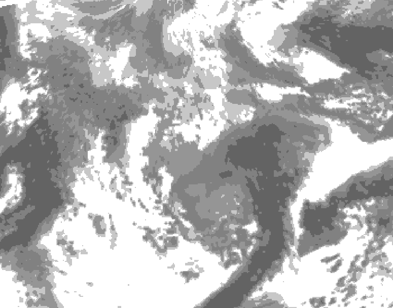 GDPS total cloud 048 hour forecast chart for Canada based on 2026/04/17 0000Z data