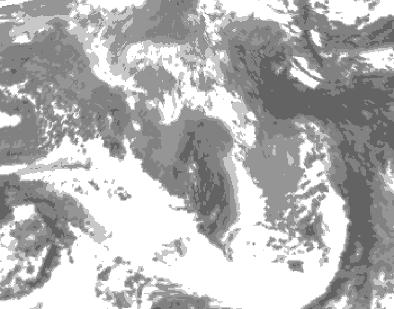 GDPS total cloud 096 hour forecast chart for Canada based on 2026/04/17 0000Z data
