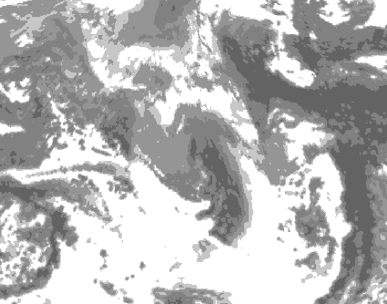 GDPS total cloud 102 hour forecast chart for Canada based on 2026/04/17 0000Z data
