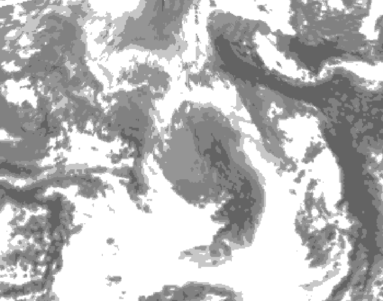 GDPS total cloud 108 hour forecast chart for Canada based on 2026/04/17 0000Z data