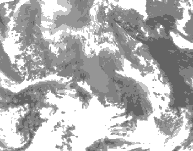 GDPS total cloud 120 hour forecast chart for Canada based on 2026/04/17 0000Z data