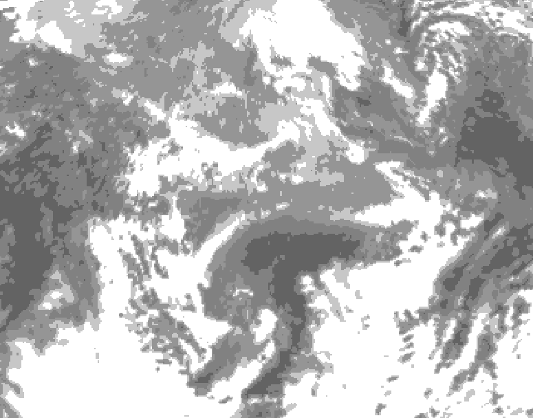 GDPS total cloud 012 hour forecast chart for Canada based on 2026/04/17 1200Z data