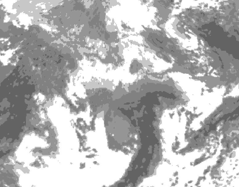 GDPS total cloud 024 hour forecast chart for Canada based on 2026/04/17 1200Z data