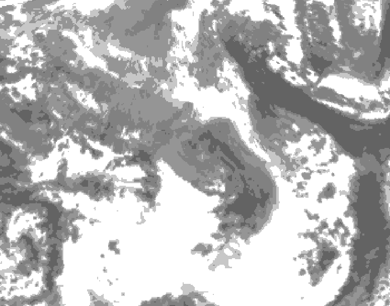 GDPS total cloud 096 hour forecast chart for Canada based on 2026/04/17 1200Z data