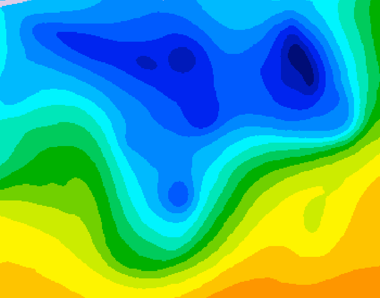GDPS 500 millibar geopotential height 006 hour forecast chart for Canada based on 2026/04/18 0000Z data