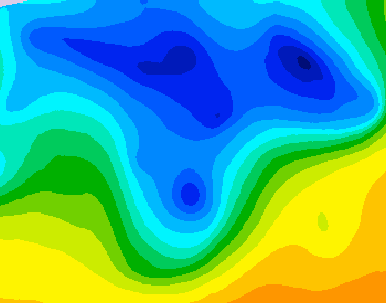 GDPS 500 millibar geopotential height 012 hour forecast chart for Canada based on 2026/04/18 0000Z data