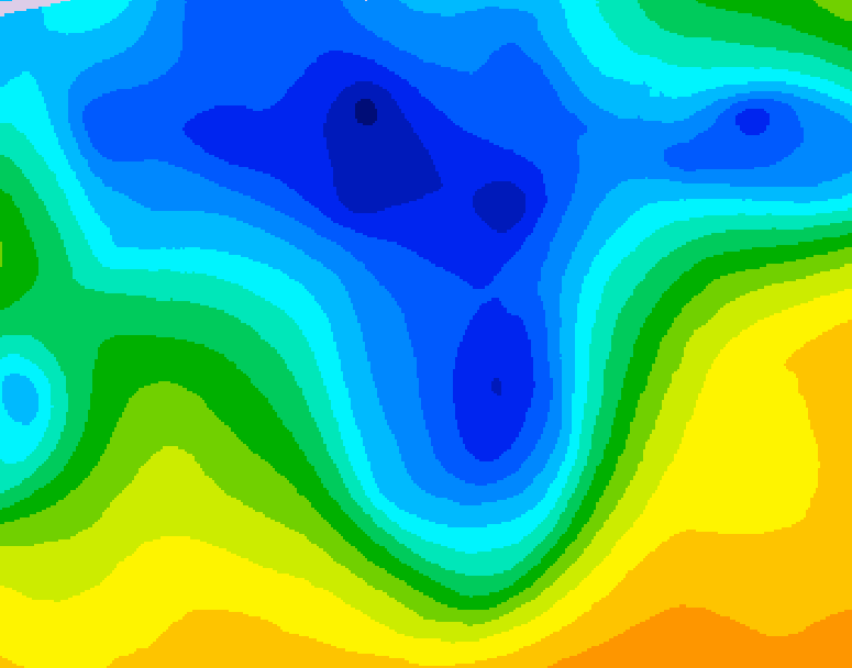 GDPS 500 millibar geopotential height 030 hour forecast chart for Canada based on 2026/04/18 0000Z data