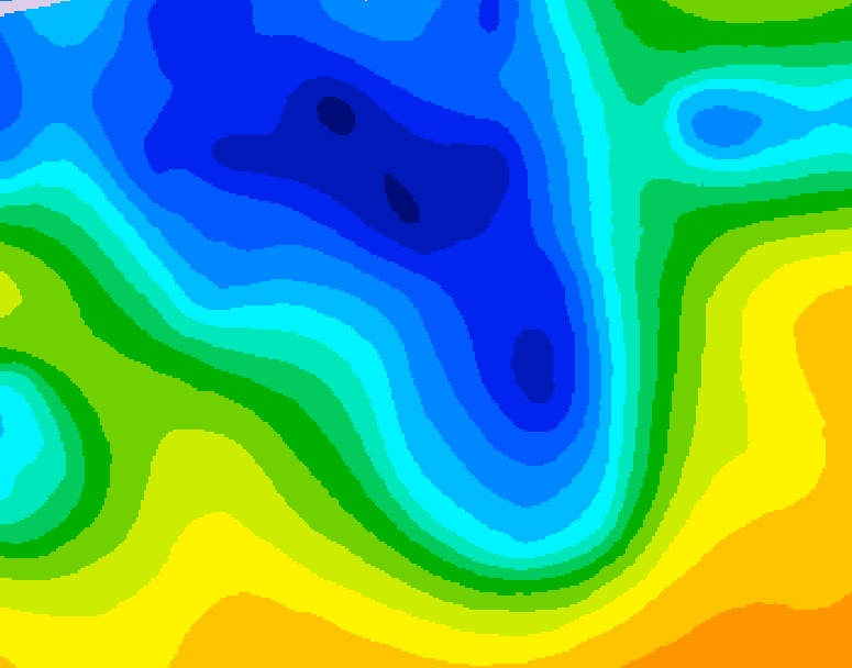 GDPS 500 millibar geopotential height 042 hour forecast chart for Canada based on 2026/04/18 0000Z data