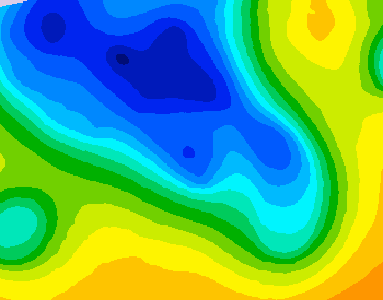 GDPS 500 millibar geopotential height 072 hour forecast chart for Canada based on 2026/04/18 0000Z data