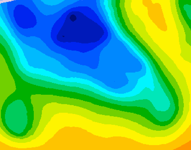 GDPS 500 millibar geopotential height 090 hour forecast chart for Canada based on 2026/04/18 0000Z data