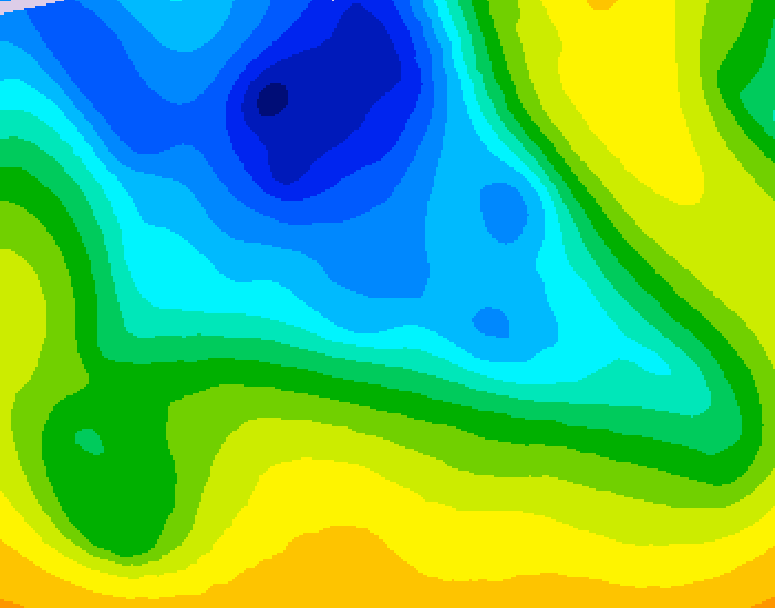 GDPS 500 millibar geopotential height 102 hour forecast chart for Canada based on 2026/04/18 0000Z data