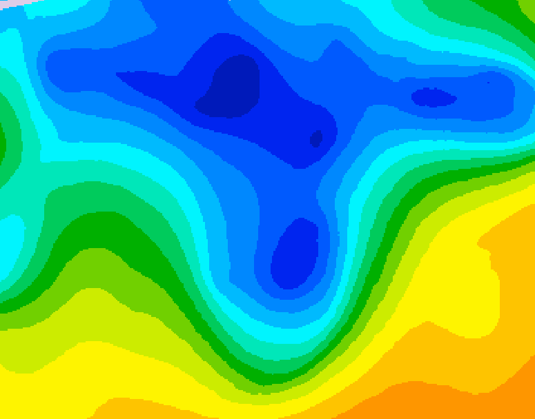 GDPS 500 millibar geopotential height 012 hour forecast chart for Canada based on 2026/04/18 1200Z data