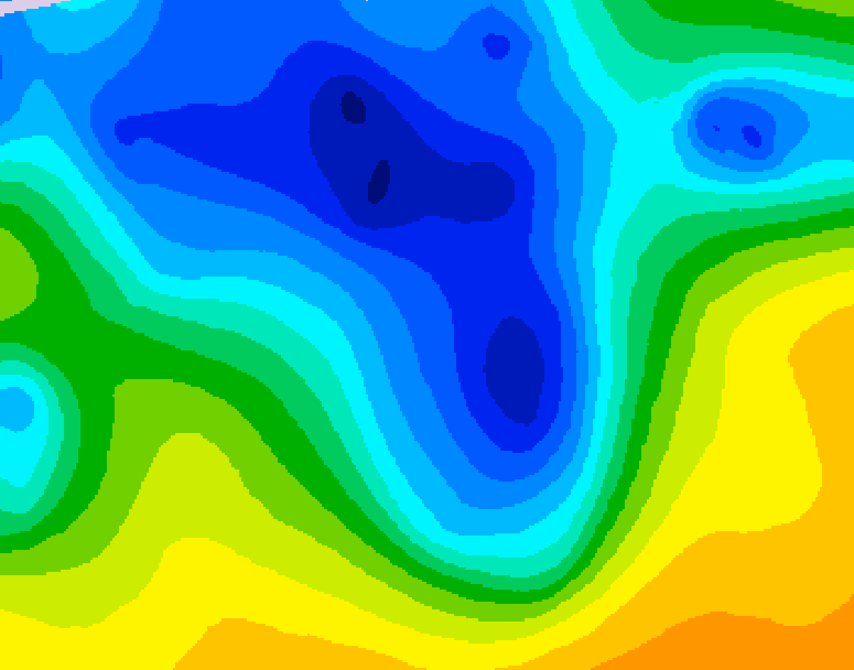 GDPS 500 millibar geopotential height 024 hour forecast chart for Canada based on 2026/04/18 1200Z data