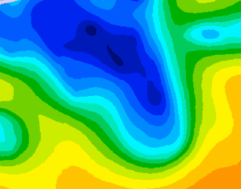 GDPS 500 millibar geopotential height 036 hour forecast chart for Canada based on 2026/04/18 1200Z data