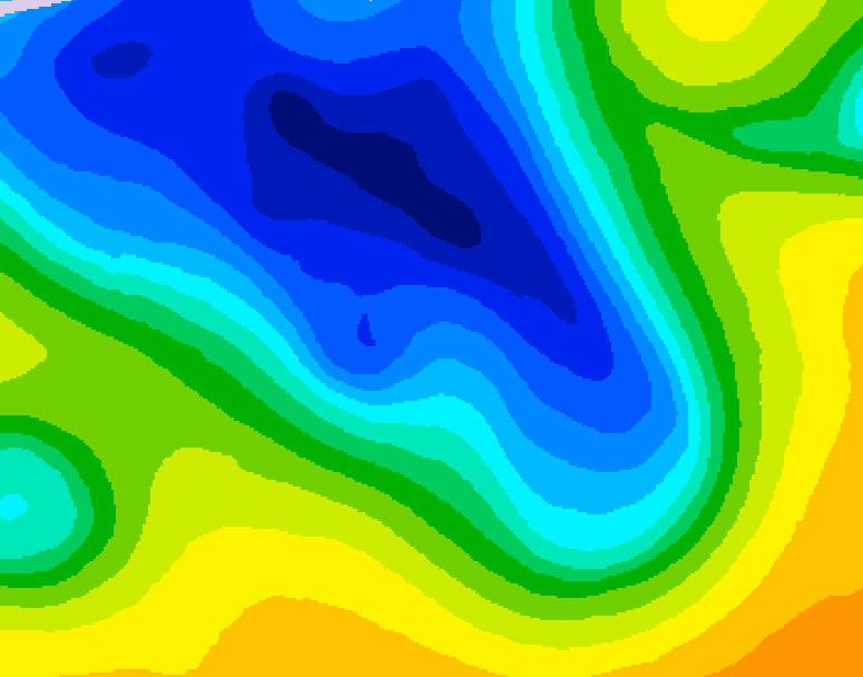 GDPS 500 millibar geopotential height 048 hour forecast chart for Canada based on 2026/04/18 1200Z data