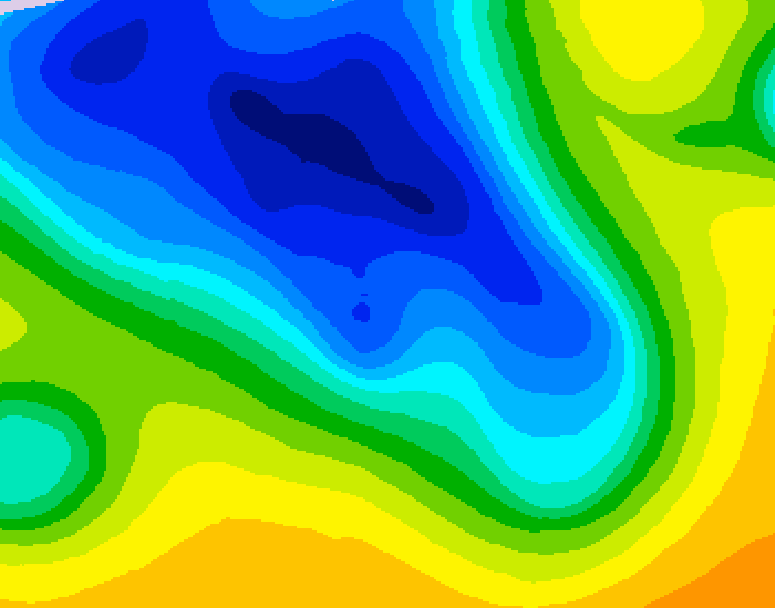 GDPS 500 millibar geopotential height 054 hour forecast chart for Canada based on 2026/04/18 1200Z data