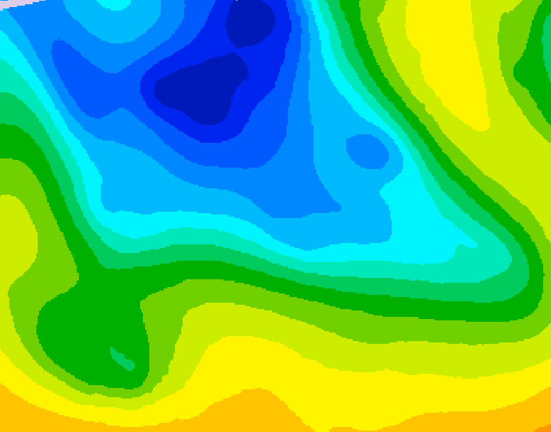 GDPS 500 millibar geopotential height 096 hour forecast chart for Canada based on 2026/04/18 1200Z data