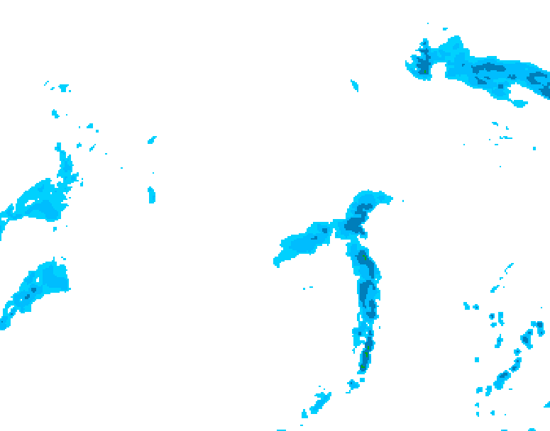 GDPS precipitation 006 hour forecast chart for Canada based on 2026/04/18 1200Z data