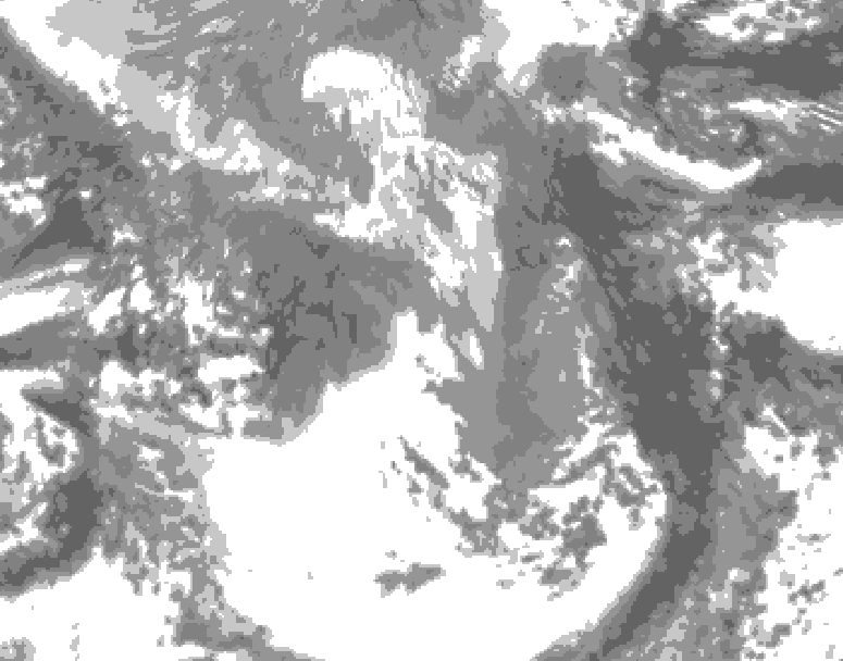 GDPS total cloud 048 hour forecast chart for Canada based on 2026/04/18 0000Z data