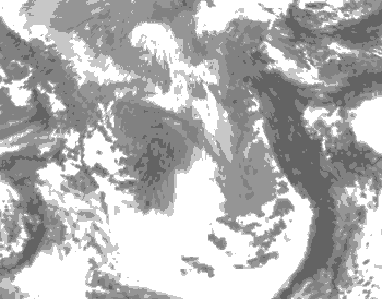 GDPS total cloud 054 hour forecast chart for Canada based on 2026/04/18 0000Z data