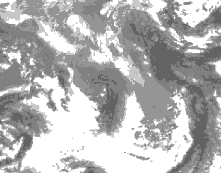 GDPS total cloud 066 hour forecast chart for Canada based on 2026/04/18 0000Z data