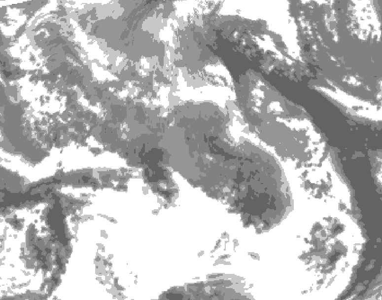 GDPS total cloud 090 hour forecast chart for Canada based on 2026/04/18 0000Z data