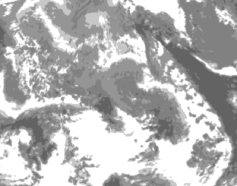 GDPS total cloud 096 hour forecast chart for Canada based on 2026/04/18 0000Z data